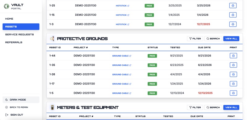 The Vault Equipment Tracking