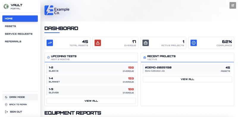 The Vault Dashboard Interface